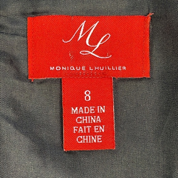 ML Monique L’huillier Gold Black Lace Fit Flare Mini Dress Party Birthday Sz 8 - Picture 7 of 12